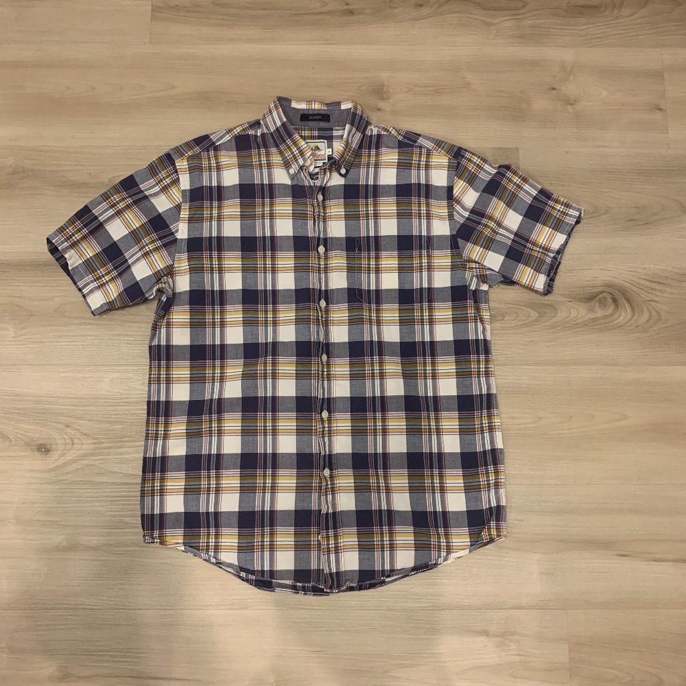Seaside Surf Pendleton Men's Medium plaid short sleeve casual button down shirt